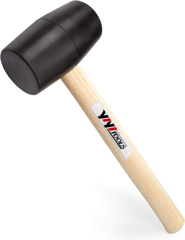 YIYITOOLS YY-2-005 Rubber Mallet Hammer With Wood Handle–24-oz