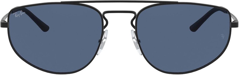Amazon.com: Ray-Ban RB3668 Rectangular Sunglasses, Black/Dark Blue, 55 mm : Clothing, Shoes & Jewelry