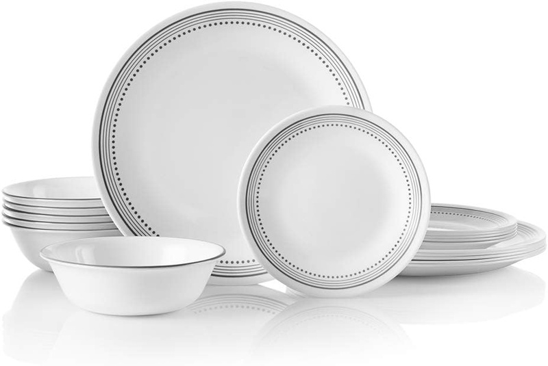 Amazon.com | Corelle 18-Piece Service for 6, Chip Resistant, Mystic Gray Dinnerware Set: Dinnerware Sets