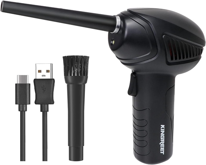 Amazon.com: KINGREET Compressed Air Duster, Cordless Air Duster for Computers Keyboard Electronics Cleaning, Replacement for Compressed Air Can, Rechargeable 6000mAh Battery, Powerful 36000RPM, 10W Fast Charging : Electronics