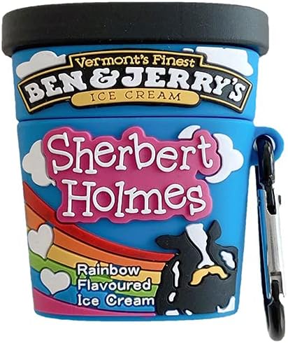 Amazon.com: Nahflue AirPods Case Soft Silicone Shockproof Cover for Apple Airpod1&2, New 3D Cute Cartoon Creative Case with Keychain Design (Ben jerrys)