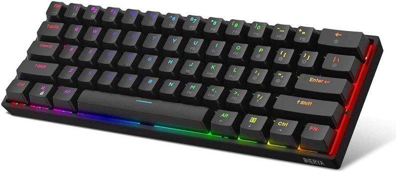 Amazon.com: DIERYA DK61E 60% Mechanical Gaming Keyboard, RGB Backlit Wired PBT Keycap Waterproof Type-C Mini Compact 61 Keys Computer Keyboard with Full Keys Programmable (Gateron Optical Blue Switch) : Video Games