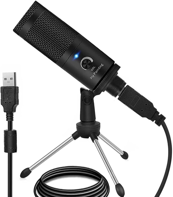 Amazon.com: USB Microphone, Piy Painting Recording Microphone, 192kHz/24bit Condenser Mic Compatible with PC Laptop, Plug&Play; Computer Microphone for Podcasting, Gaming, Streaming-D08 : Musical Instruments