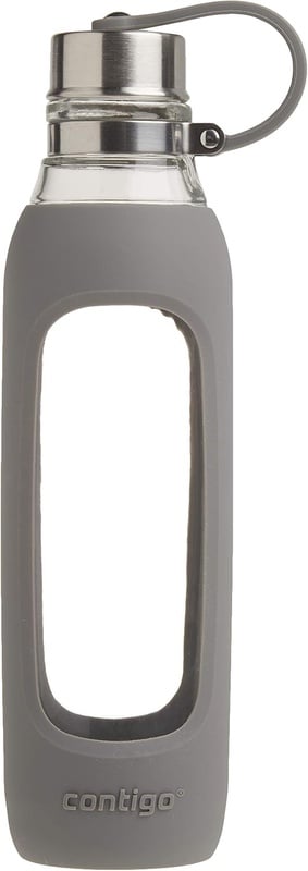 Amazon.com: Contigo Purity Glass Water Bottle, 20 oz, Smoke with Silicone Tether: Home & Kitchen