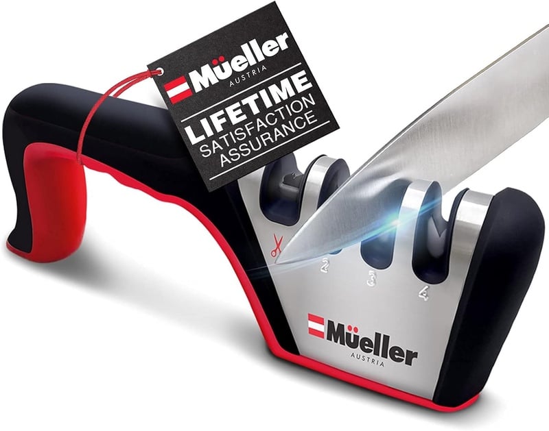 Amazon.com: Mueller Original Premium Hunting Knife Sharpener, Heavy Duty 4-Stage Diamond Really Works for All Ceramic, Steel Knives and Scissors. Easily Restores from Dull to Sharp : Sports & Outdoors