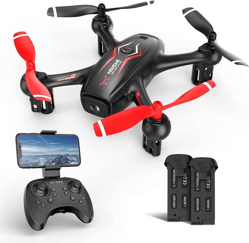 Amazon.com: NEHEME NH530 Drones with Camera for Adults Kids, Mini Drone with 720P HD Camera, RC Quadcopter for Beginners with Gravity Sensor, Headless Mode, One Key Return/Take Off/Landing, Drone with 2 Batteries : Toys & Games