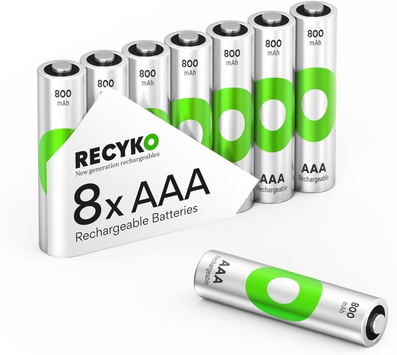 מארז 8 סוללות AAA נטענות RECYKO