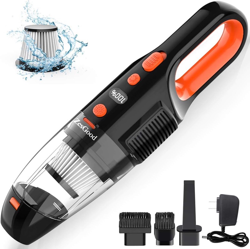 Amazon.com - ZesGood Handheld Vacuum Cordless, 7000PA Powerful Suction with Rechargeable Hand Held Vacuum Cleaner 120W Cyclonic Motor, for Home and Car Cleaning -