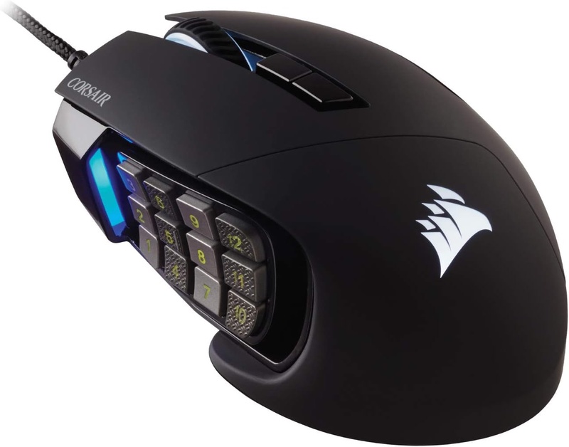 Amazon.com: Corsair Scimitar RGB Elite, MOBA/MMO Gaming Mouse, Black, Backlit RGB LED, 18000 DPI, Optical : Video Games