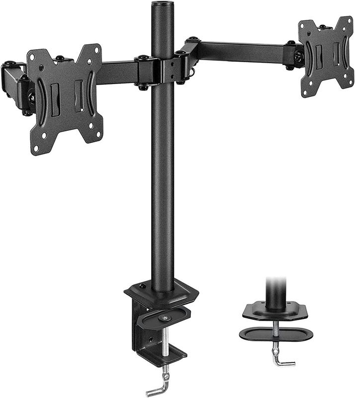 Amazon.com: HUANUO Dual Monitor Stand for 13-27 inch Screens, Heavy Duty Fully Adjustable Monitor Desk Mount, VESA Mount with C Clamp, Each Arm Holds 4.4 to 22.4lbs : Electronics