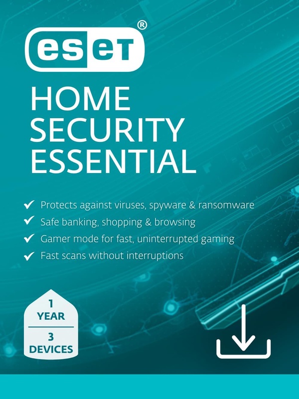 Amazon.com: ESET Home Security Essential | Antivirus | 2025 Edition | 3 Devices | 1 Year | Parental Control | Privacy | IOT Protection | Ransomware | Digital Download [PC/Mac/Android] : Everything Else