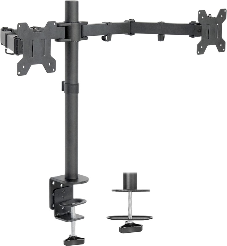 Amazon.com: VIVO Dual LCD LED 13 to 27 inch Monitor Desk Mount Stand, Heavy Duty Fully Adjustable, Fits 2 Screens, STAND-V002 : Electronics