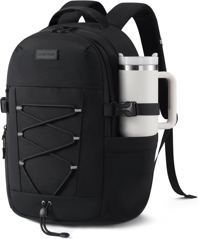 Amazon.com: LOVEVOOK College Laptop Backpack, 15.6 Inch Padded Daypack with Giant Tumbler Holder, 13 Pockets Waterproof Work Bag for Commute Nurse Teacher Office Travel : Electronics