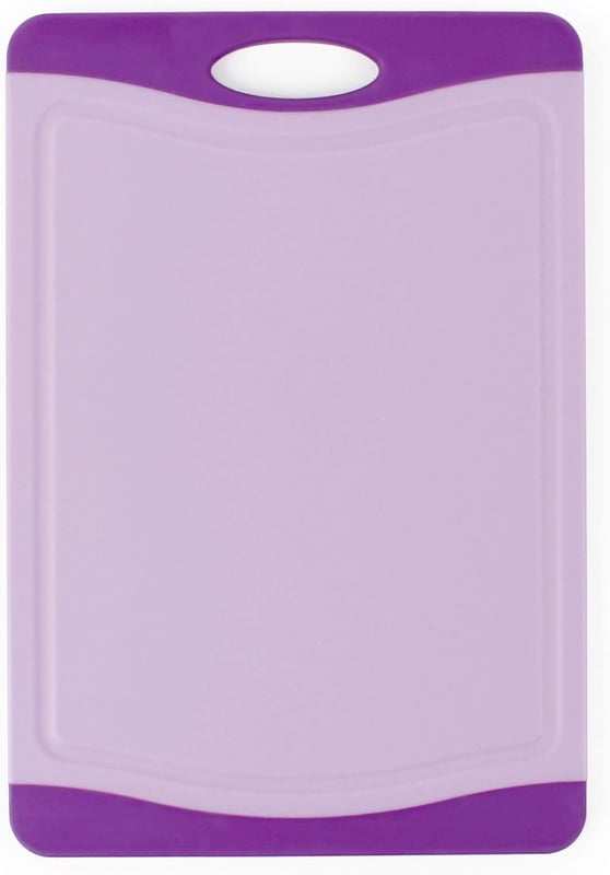Amazon.com: Neoflam Microban Antimicrobial Protection Cutting Board 11'', Stain & Odor/BPA Free, Reversable, Juice Groove, Non-Slip EZ Grip Handle, Dishwasher Safe, Kitchen Use for Chopping, Food Prep, Purple: Home & Kitchen