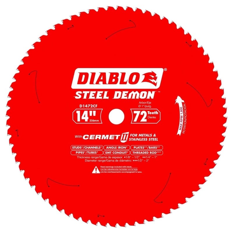 Diablo Steel Demon Cermet II Saw Blade for Medium Metal - Triple Chip Cutting Action - 14