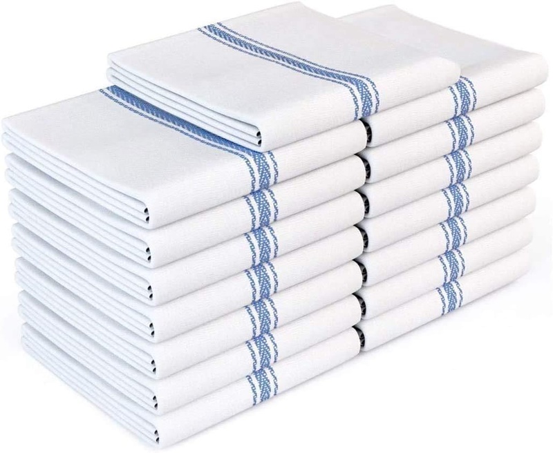 Amazon.com: Zeppoli Classic Kitchen Towels 15-Pack - 100% Natural Cotton Kitchen Dish Towels-Reusable Cleaning Cloths - Blue Dish Towels for Kitchen - Super Absorbent - Machine Washable Hand Towels - 14” x 25”: Home & Kitchen
