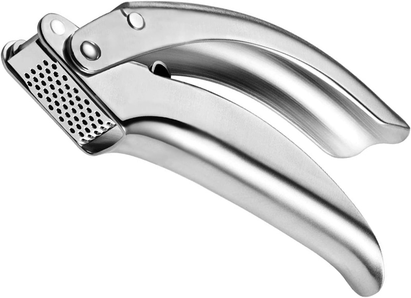 Amazon.com: Garlic Press Stainless Steel Heavy Duty Garlic Crusher Professional Multi Fulcrum Better Movement Economy Extra Wide Handle (1): Home & Kitchen