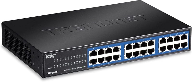 Amazon.com: TRENDnet 24-Port Unmanaged Gigabit GREENnet Desktop Switch, Ethernet Network Switch, 24 x 10-100-1000 Gigabit Ethernet RJ-45 Ports, 48Gbps Switching Capacity, Lifetime Protection, Black, TEG-S24DG : Electronics