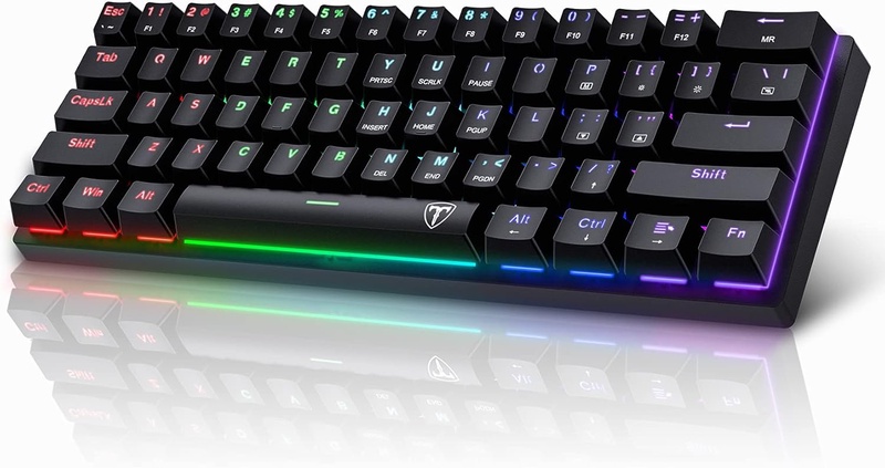 Amazon.com: Mechanical Gaming Keyboard 60%, 60 Percent Keyboard Compact with Customization LED Rainbow Backlit, Wired Mechanical keyboard with Detachable Type C Cable, Ergonomic Keyboard for Windows Mac PC Gamers : Video Games