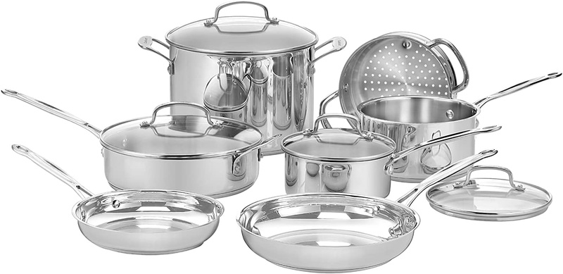 Amazon.com: Cuisinart 77-11G Stainless Steel 11-Piece Set Chef's-Classic-Stainless-Cookware-Collection: Cuisinart Pot Set: Home & Kitchen