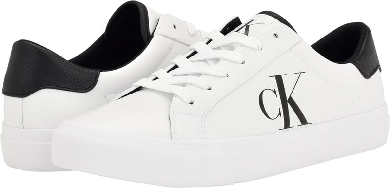 Amazon.com | Calvin Klein Men's Rex Sneaker, White/Navy, 11 | Casual Shoes | Fashion Sneakers