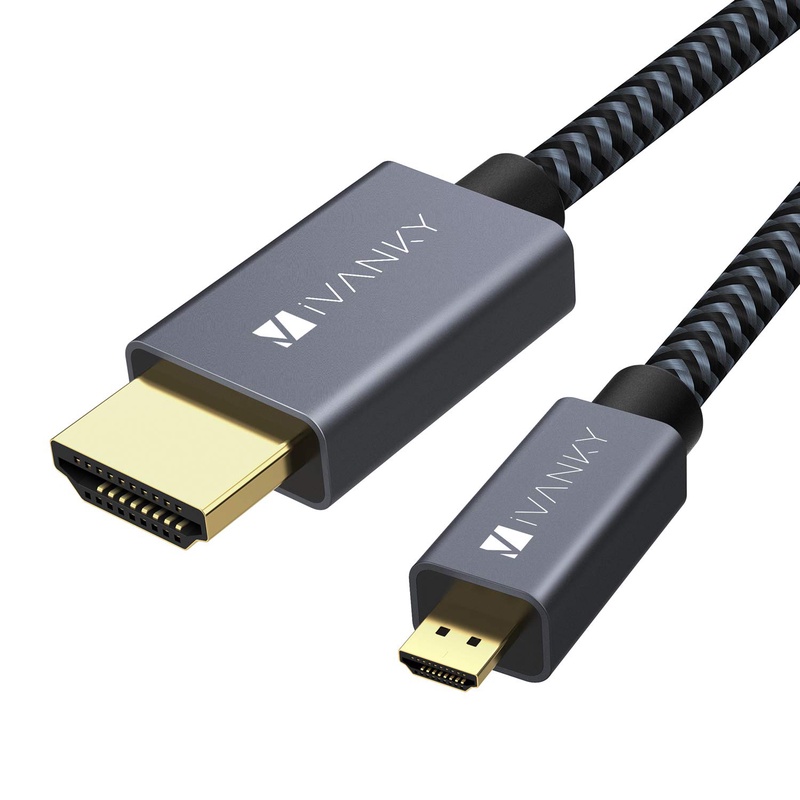 Amazon.com: Micro HDMI to HDMI Cable Adapter 4K, iVANKY 3.3 Ft Braided Micro HDMI Cord Support 4K 60Hz HDR 3D ARC 18Gbps, Compatible with GoPro Hero, Raspberry Pi 4, Sport Camera : Electronics