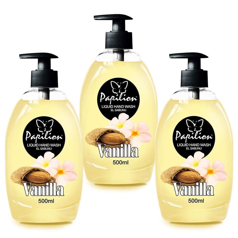 Amazon.com : Papilion 16.9 Fl Oz Clean Natural Plant Based Premium Fragrance Liquid Soap (Vanilla, Pack of 3) : Beauty & Personal Care
