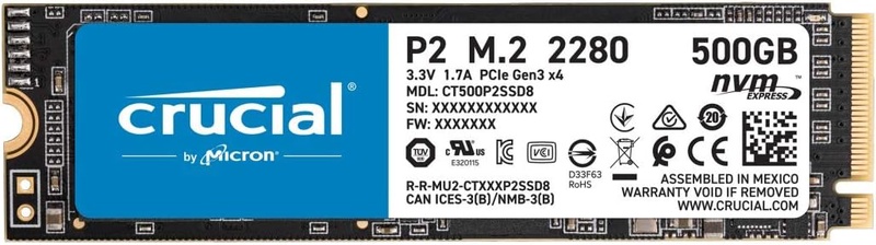 Amazon.com: Crucial P2 500GB 3D NAND NVMe PCIe M.2 SSD Up to 2400MB/s - CT500P2SSD8 : Electronics