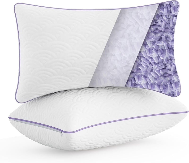 Amazon.com: MOLCLCUY Memory Foam Pillows Queen Size Set of 2 Adjustable Cool Pillow for Side Back Stomach Sleepers Luxury with Washable Cover : Home & Kitchen