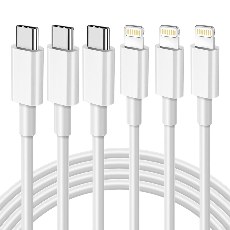 Amazon.com: USB C to Lightning Cable 3 Pack 6FT, 【Apple MFi Certified】iPhone Fast Charger Cable Type C Charging Cord Compatible with iPhone 13 13 Pro Max 12 12 Pro Max 11 XS XR X 8 iPad, White : Electronics