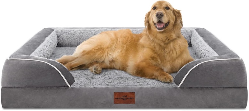 Amazon.com : Comfort Expression Waterproof Orthopedic Foam Dog Beds for Extra Large Dogs, XL Dog Bed with Bolster, Washable Dog Bed Sofa Pet Bed with Removable Cover & Non-Slip Bottom(X-Large,Grey) : Pet Supplies