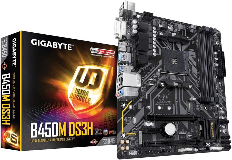 Amazon.com: Gigabyte B450M DS3H (AMD Ryzen AM4/Micro ATX/M.2/HMDI/DVI/USB 3.1/DDR4/Motherboard) : Electronics