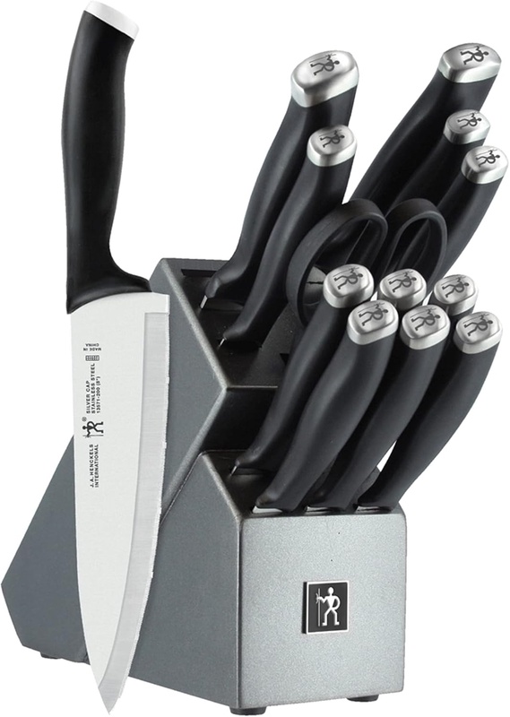 Amazon.com: HENCKELS Silvercap Knife Block Set, 14 Piece, Black: Block Knife Sets: Home & Kitchen