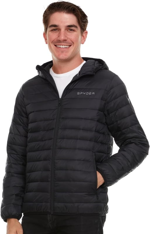 Spyder Packable Puffer Jacket Men with Hood, Lightweight Winter Jackets for Men at Amazon Men’s Clothing store