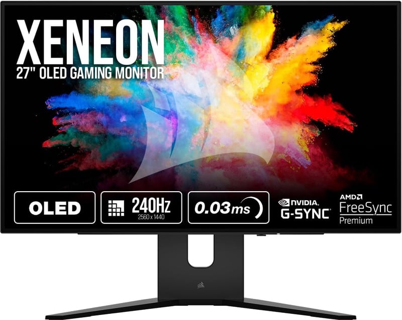 Amazon.com: Corsair XENEON 27QHD240 27-Inch OLED Gaming Monitor - 2560 x 1440, 240Hz, 0.03ms, NVIDIA G-SYNC Compatible, AMD FreeSync™ Premium, DisplayHDR10, HDMI 2.1, DisplayPort 1.4, USB-C 3.1 - Black : Electronics