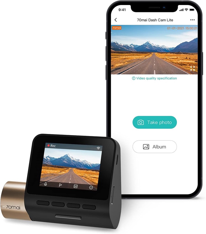 Amazon.com: 70mai Dash Cam Lite, 1080P Full HD, Smart Dash Camera For Cars, Sony IMX307, Built-in G-Sensor, 130° Wide Angle FOV, WDR, Night Vision, Loop Recording : Electronics