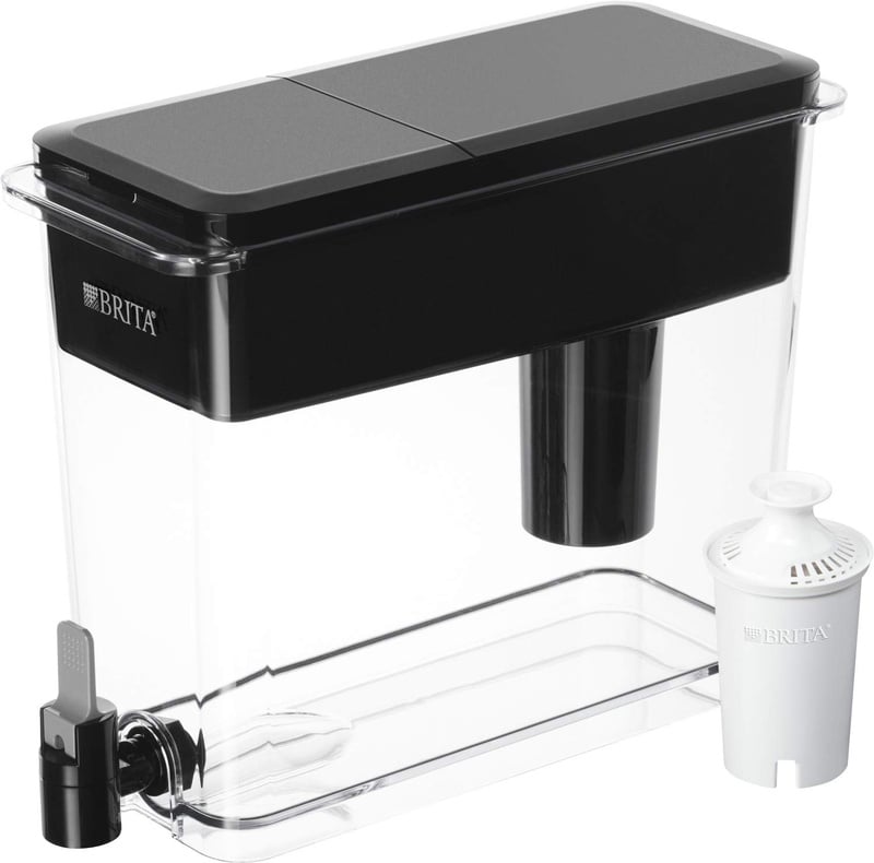Amazon.com: Brita Extra Large 18 Cup Filtered Water Dispenser with 1 Standard Filter, Made without BPA, UltraMax, Black: Home & Kitchen