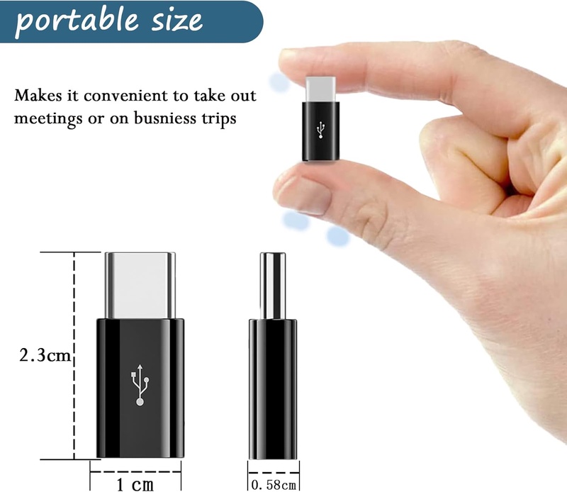 Amazon.com: USB Type C Adapter Micro USB to Type-C Conversion Connector (Using 56K Resistor) Transfer at high Speed (Black and White) : Cell Phones & Accessories