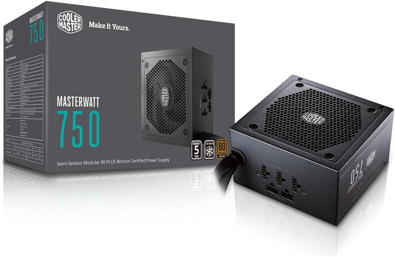 Amazon.com: Cooler Master MasterWatt 750 Watt Semi-fanless Modular Power Supply, 80 Plus Bronze Certified