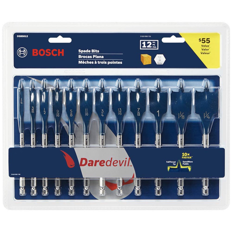 BOSCH DSB5012 Daredevil 12 pc. Spade Bit Drill Bit Set - - Amazon.com
