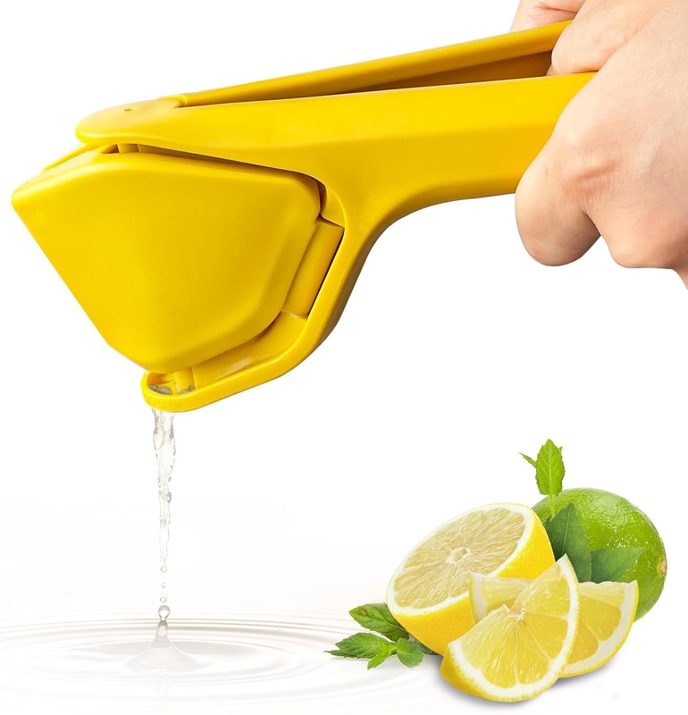 Amazon.com: Flat Lemon Squeezer Manual, Max Juice Extraction Citrus Squeezer Hand Press, Lemon Juicer Squeezer Enhanced Leverage to Reduce Effort (Yellow): Home & Kitchen