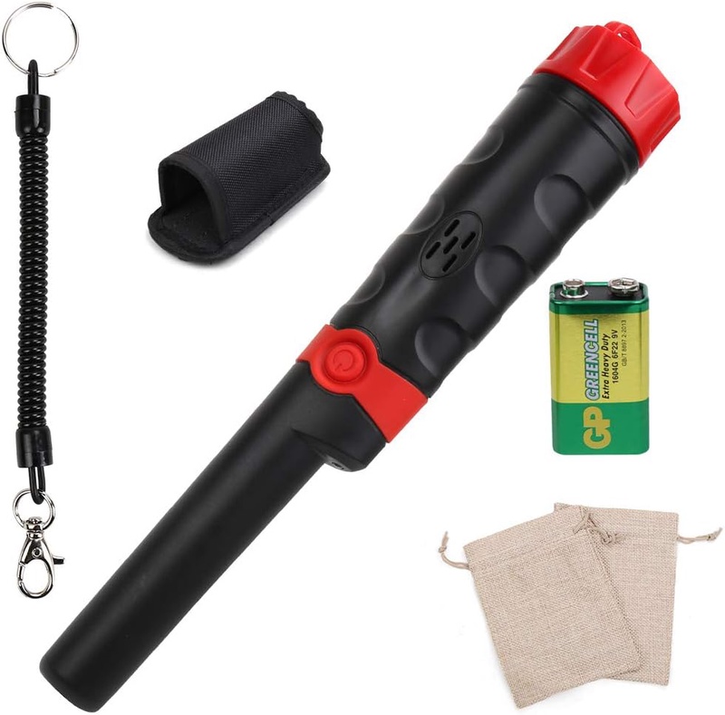 Amazon.com : Metal Detector Pinpointer High Sensitivity,Fully Waterproof to 32FT with LCD Display,9V Battery, Sound/Vibration Indication, 360° Scanning,Handheld Metal Detector Accessory with Belt Holste (Black) : Patio, Lawn & Garden