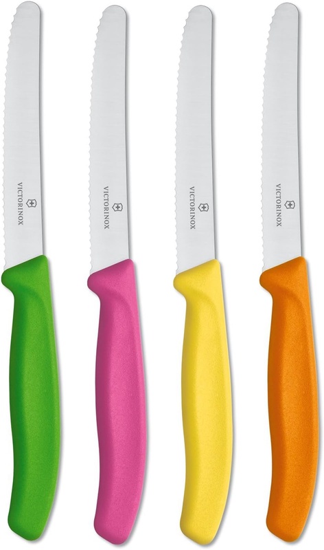 Amazon.com: Victorinox 6.7836.4US1 Swiss Classic 4-Piece Utility Knife Set, 4-Inch, Assorted colors: Paring Knives: Home & Kitchen