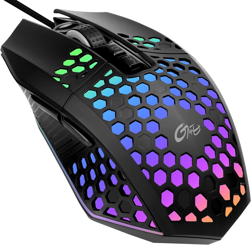 Amazon.com: Honeycomb Wired Gaming Mouse, 8000 Adjustable DPI Gaming Mice with RGB Backlight, Lightweight Mouse with 7 Buttons, One-Click Desktop, High Precision Sensor for PC, Mac, Laptop (Black) : Video Games