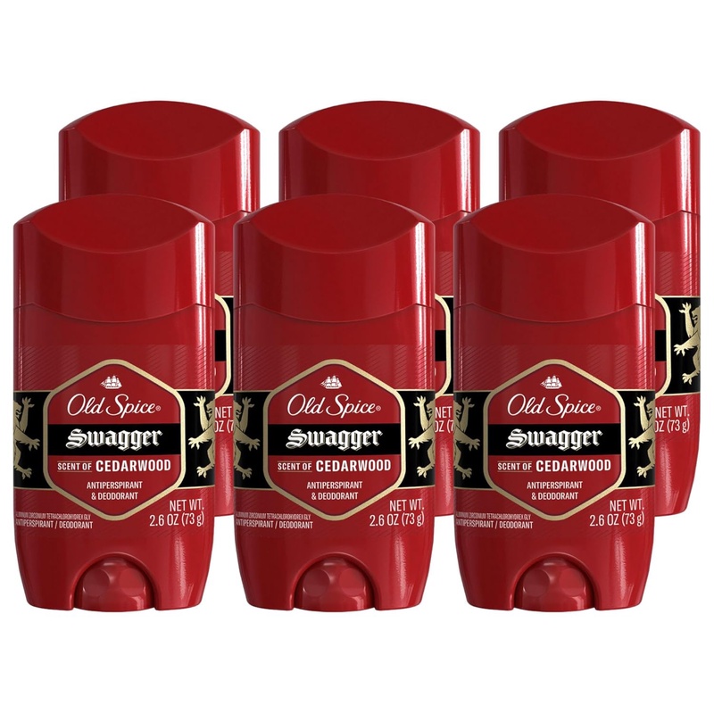 Amazon.com : Old Spice Antiperspirant and Deodorant for Men, Red Collection, Swagger Cedarwood Scent, Packaging May Vary, 2.6 Oz, Pack of 6 : Antiperspirant Deodorants : Beauty & Personal Care