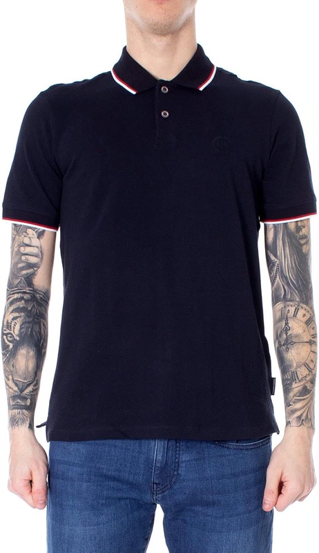 A|X ARMANI EXCHANGE mens Short Sleeve Jersey Knit Polo Shirt, Navy Blue, Large US at Amazon Men’s Clothing store