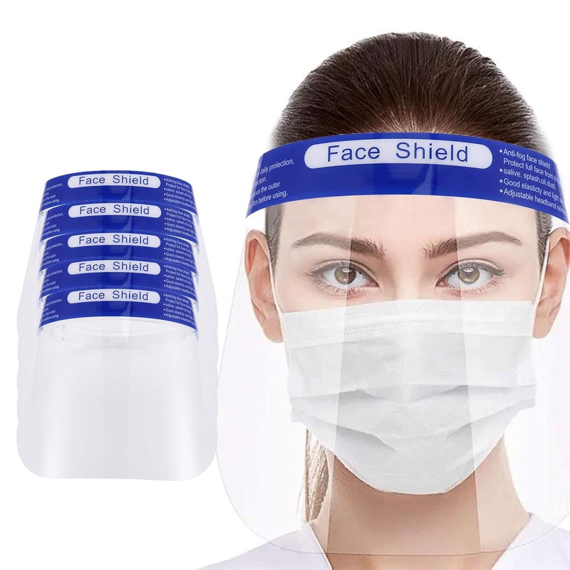 Protective Face Shield 5 Pack, Reusable Face Shield with Comfortable Sponge and Elastic Band, All-Round Protection Headband with Clear Anti-Fog Lens: Amazon.com: Tools & Home Improvement