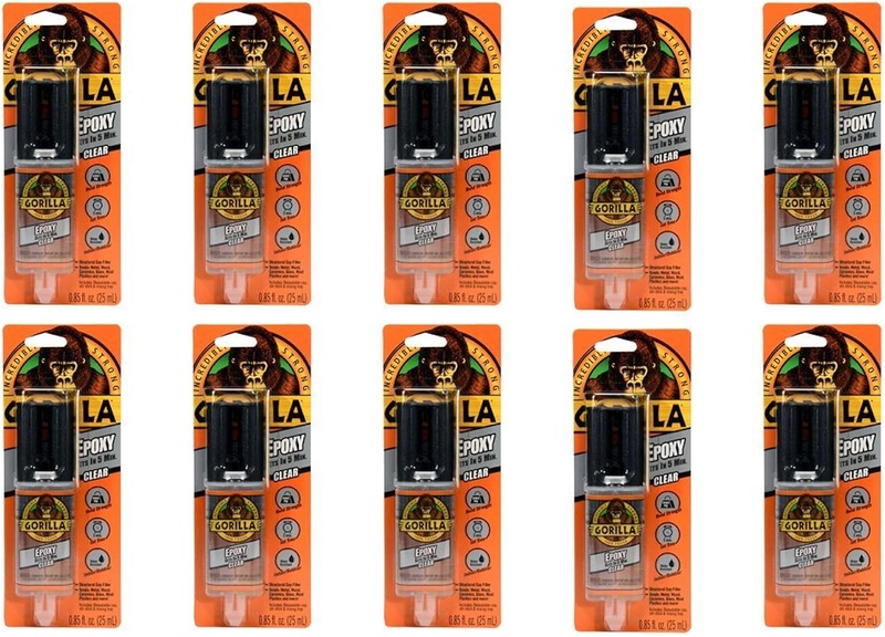 Amazon.com: Gorilla 2 Part Epoxy, 5 Minute Set, .85 ounce Syringe, Clear, (Pack of 10) : Industrial & Scientific