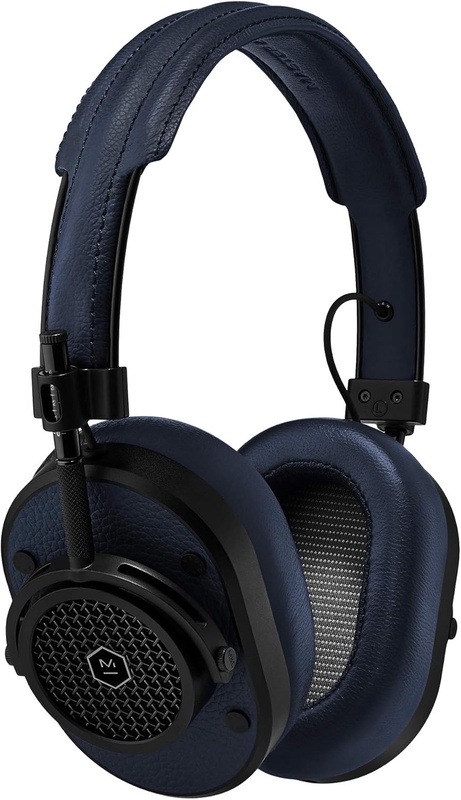 Amazon.com: MASTER & DYNAMIC MH40 Over-Ear Headphones with Wire - Noise Isolating with Mic Recording Studio Headphones with Superior Sound, Black Metal/Navy Leather (MH40B4) : Electronics