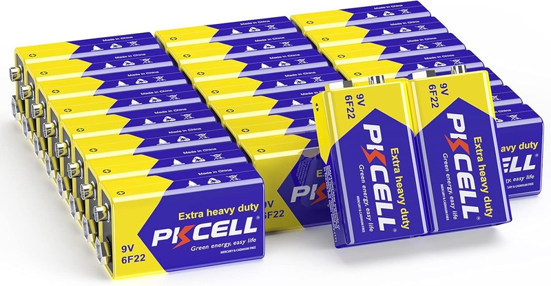Amazon.com: 9V 6F22 Batteries, High-Power Batteries, Long Battery Life, 9 Volt Carbon Batteries, 3 Years Shelf Life, Leak-Proof 9V Batteries Suitable for Smoke Detectors and Other Electronic Products (24-Counts) : Health & Household